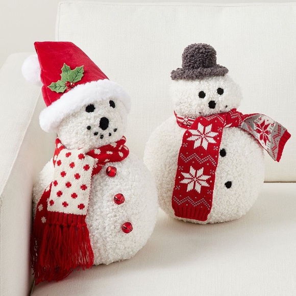 Pottery Barn Pillow Arlene The Snowman New With Tag - Picture 2 of 11